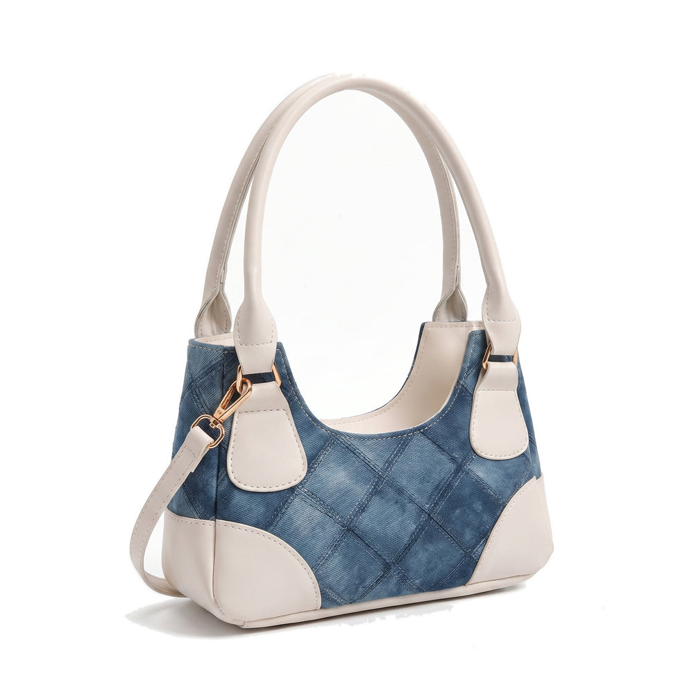 ARC Denim Baguette Shoulder Bag in white