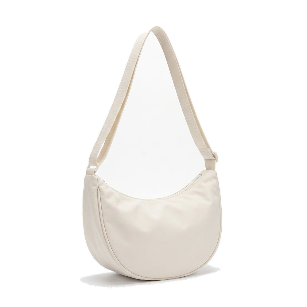 BAO Nylon Crescent Crossbody Bag in cream