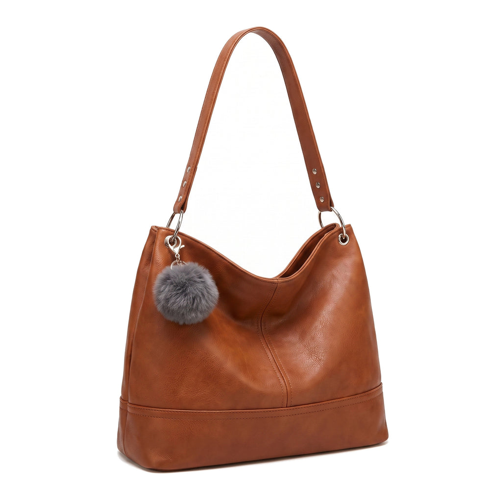 CIRA Leather Hobo Bag in brown