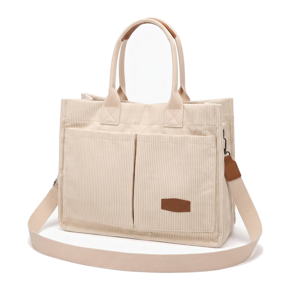CORDA Corduroy Tote Bag in cream