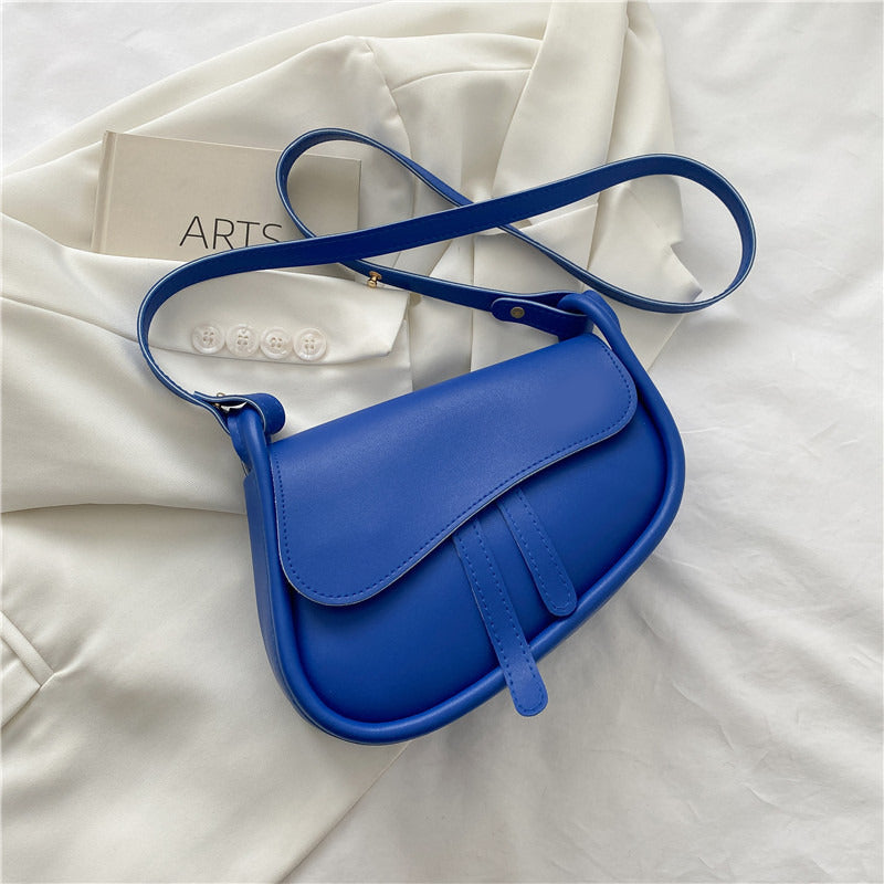 JUNO Vegan Leather Saddle Flap Crossbody Bag