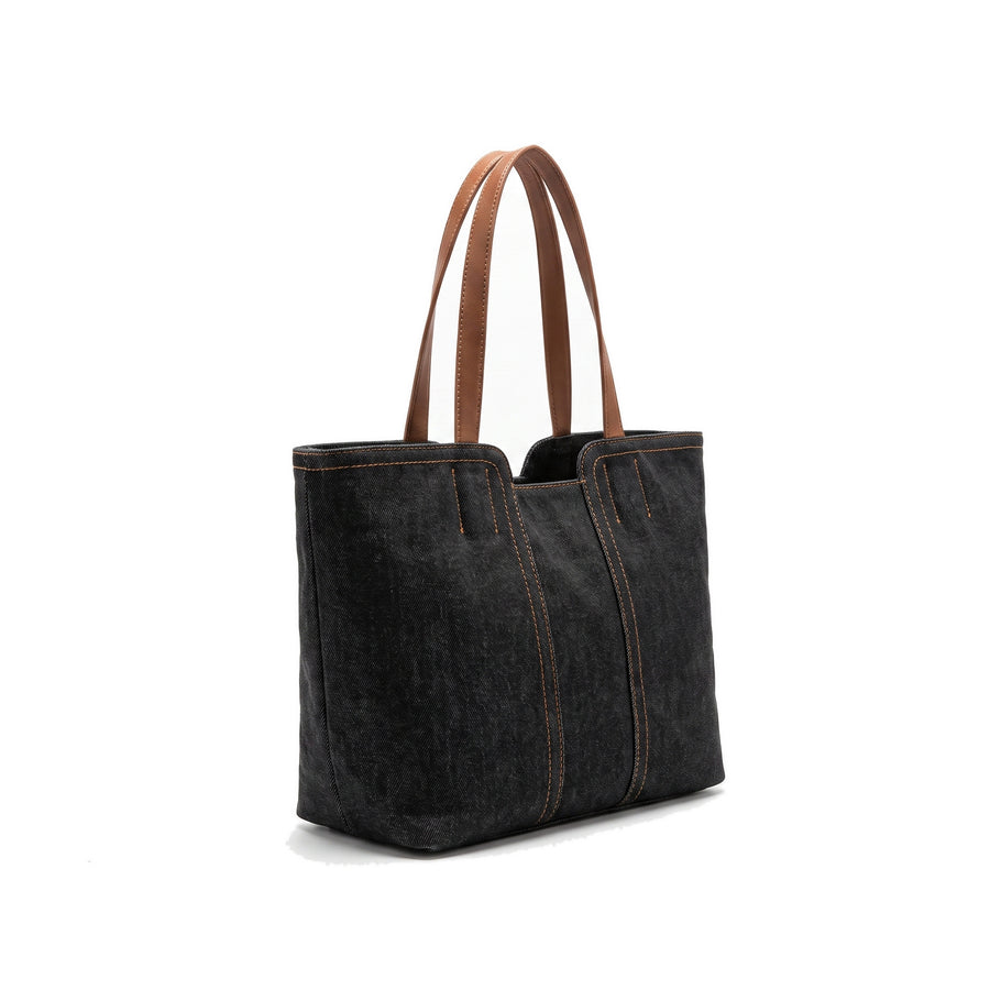 MAREN Puffy Suede-Look Carryall Tote