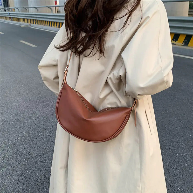 MOCHI Crescent Vegan Leather Crossbody Bag