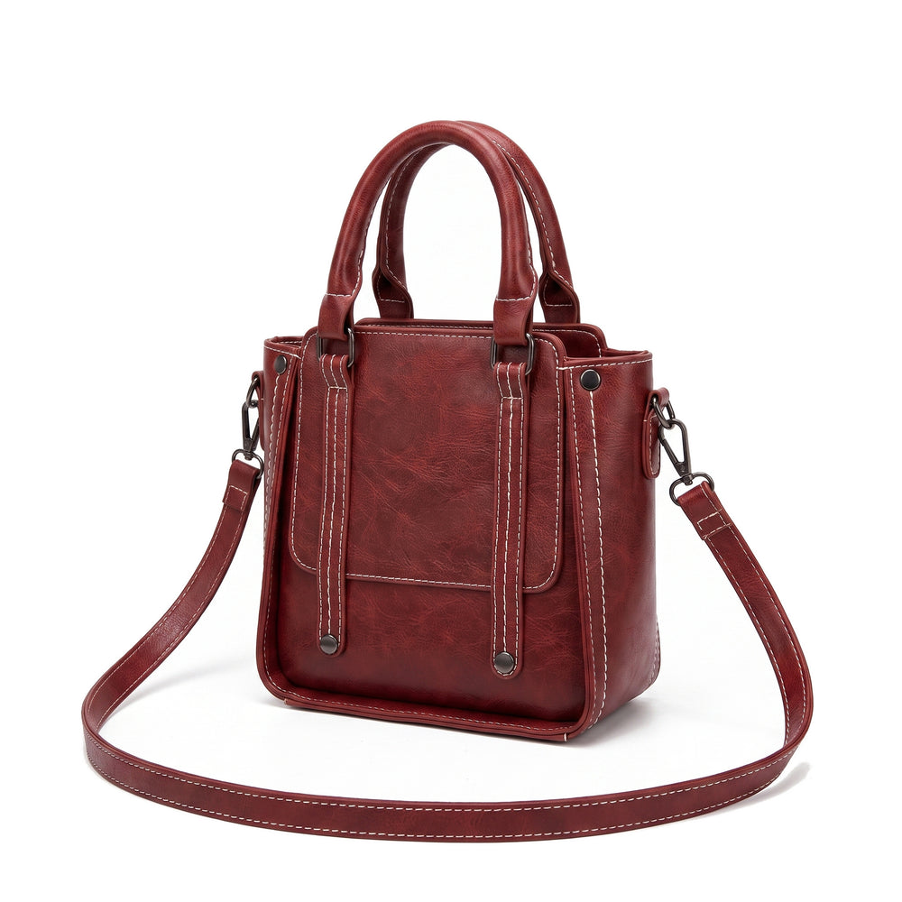 RENA Leather Handbag in red