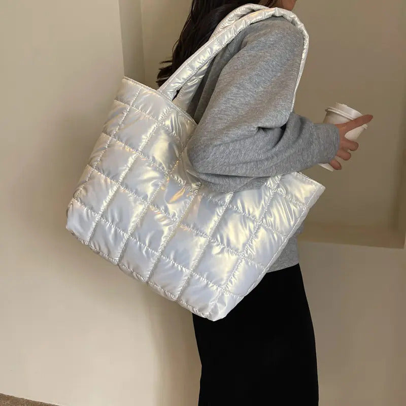 CARO Quilted Puffer Tote Bag