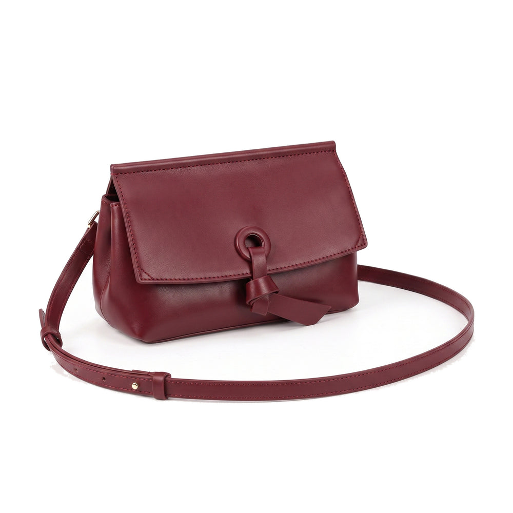 CLARA Leather Crossbody Bag in red