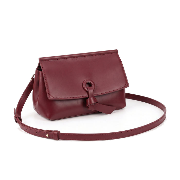 CLARA Leather Crossbody Bag in red