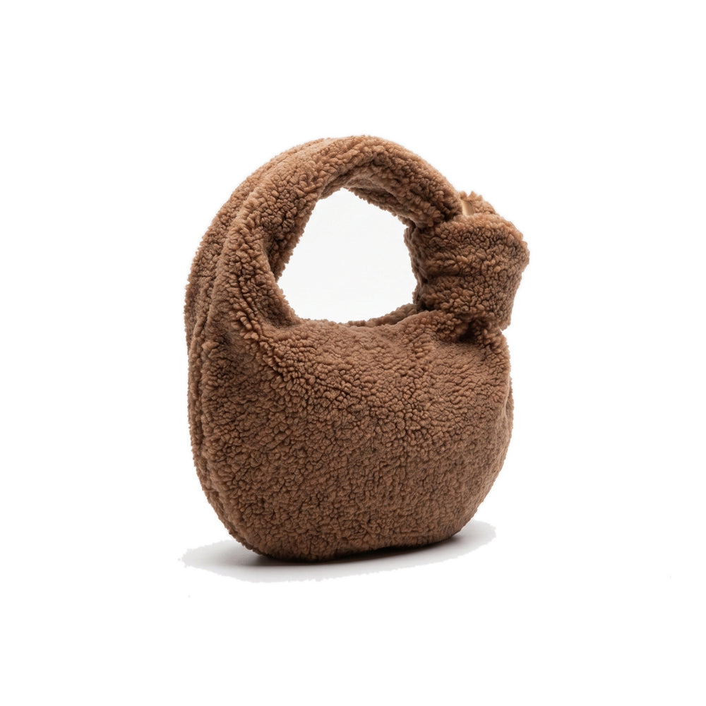 CLOUD Plush Pouch Handbag in brown