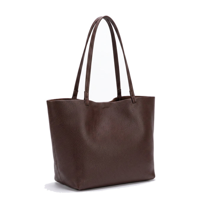 ELIN Leather Tote Bag in dark brown