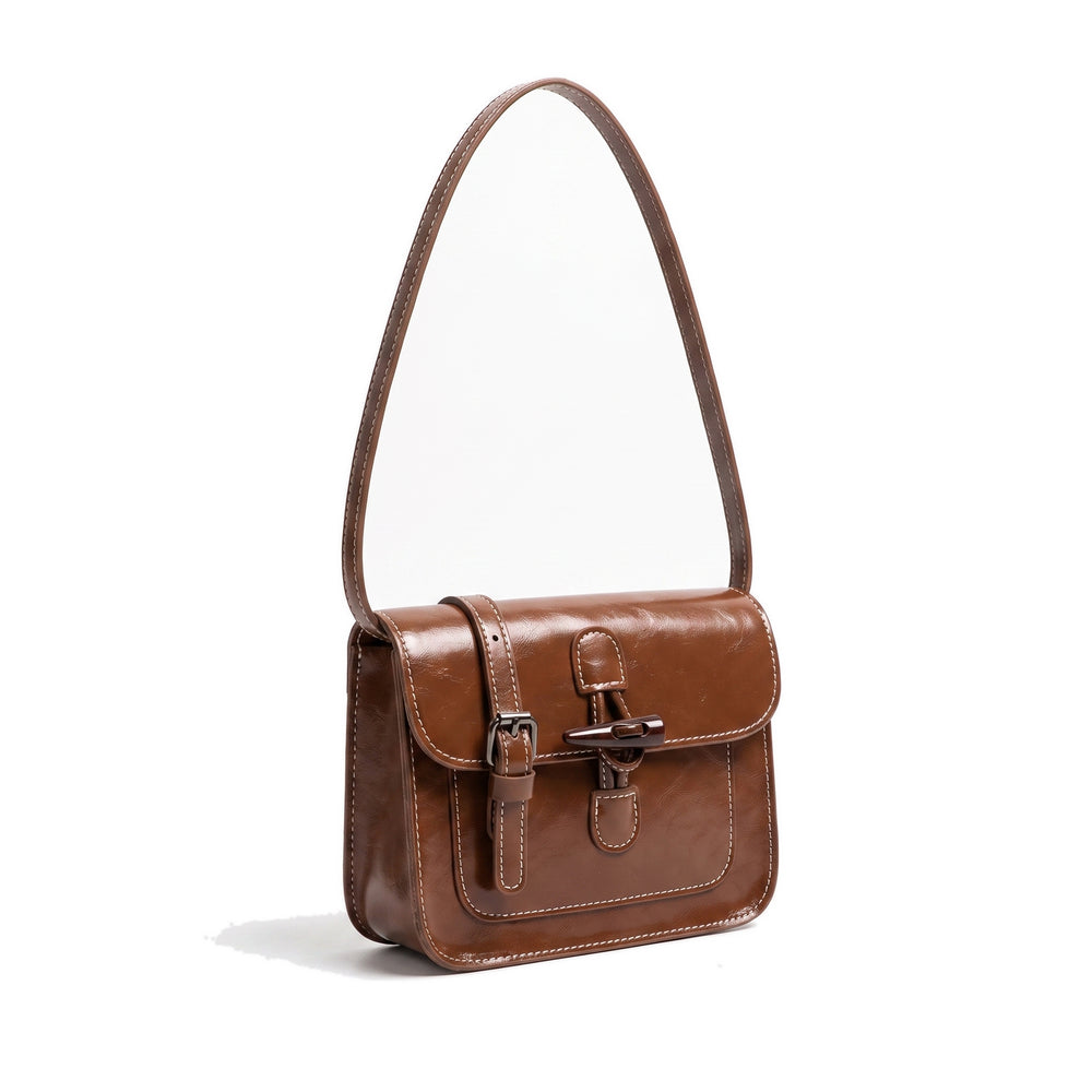 ELLA Leather Mini Crossbody Bag in brown