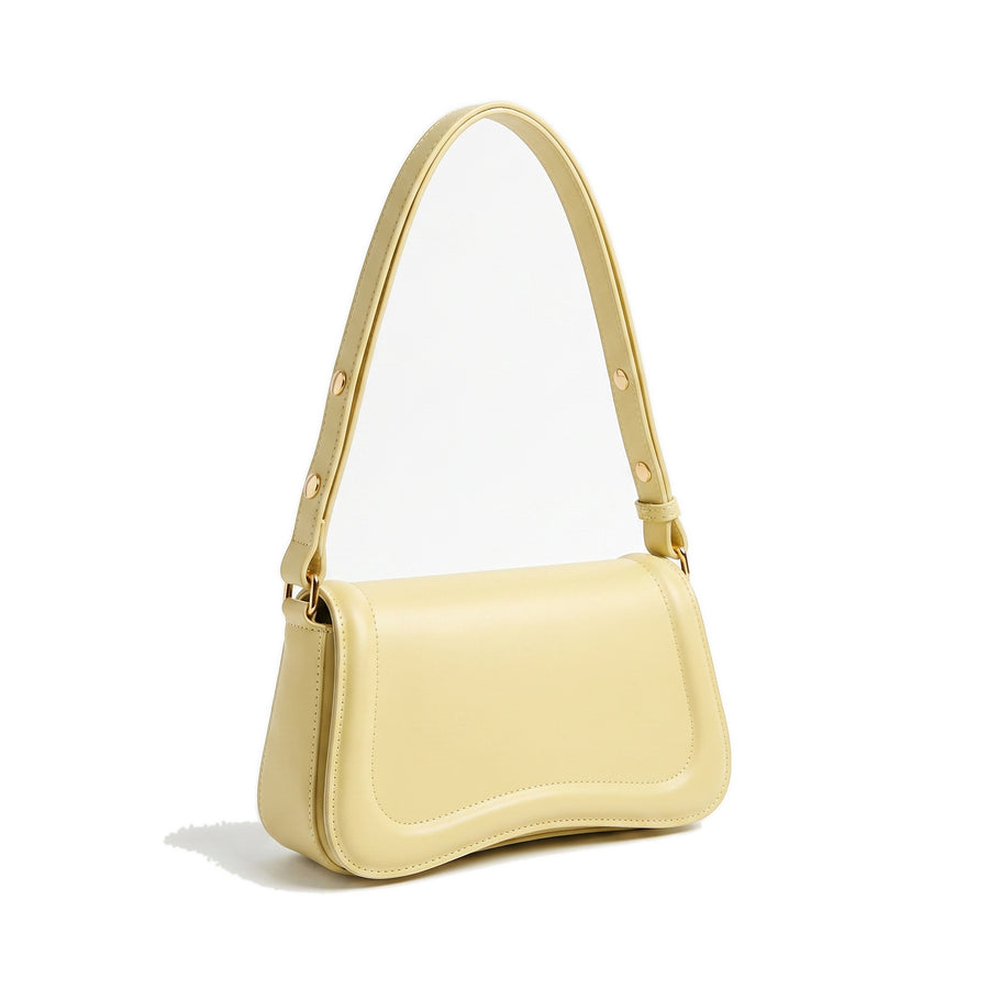 INES Studded Vegan Leather Baguette Bag