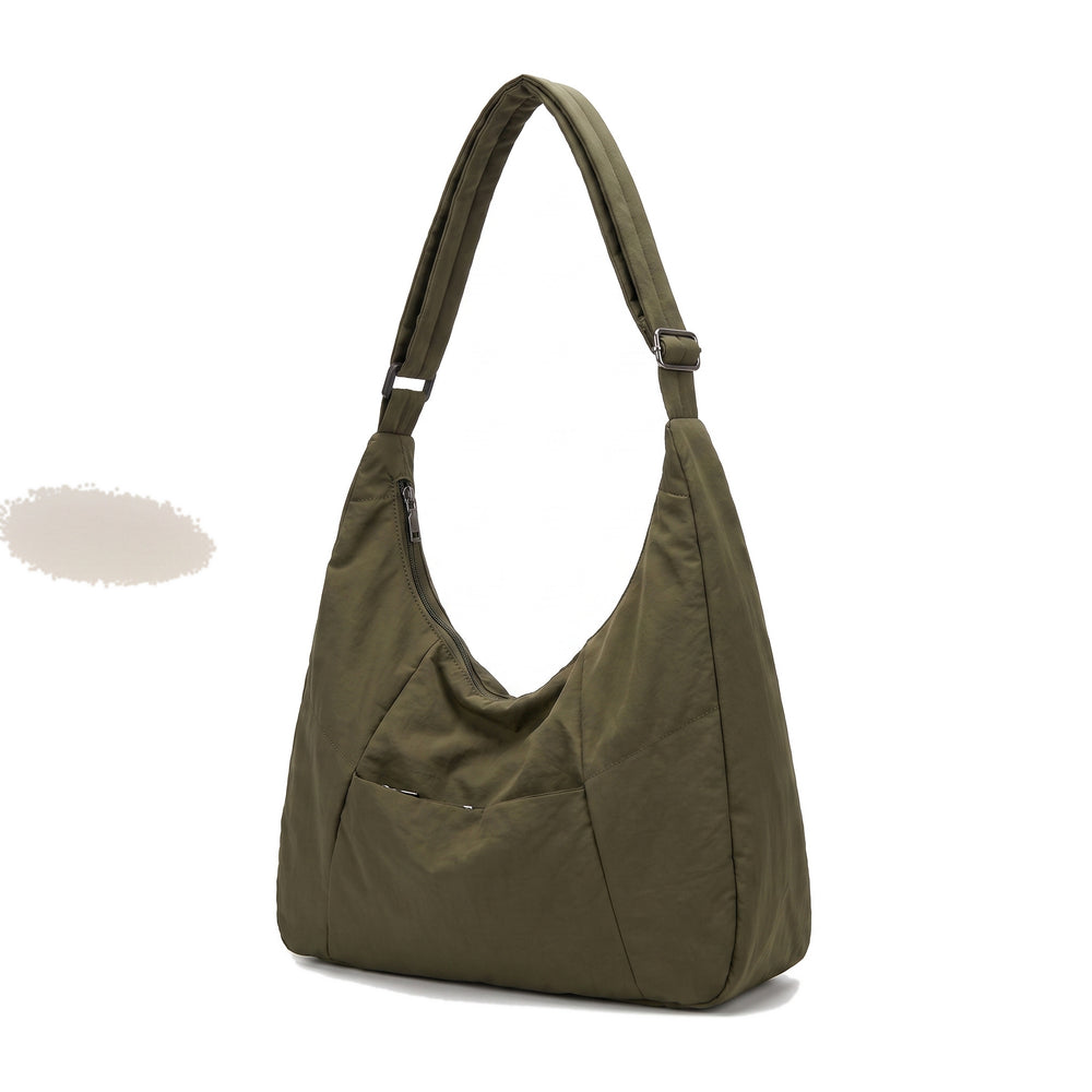 JUNI Leather Tote Bag in olive