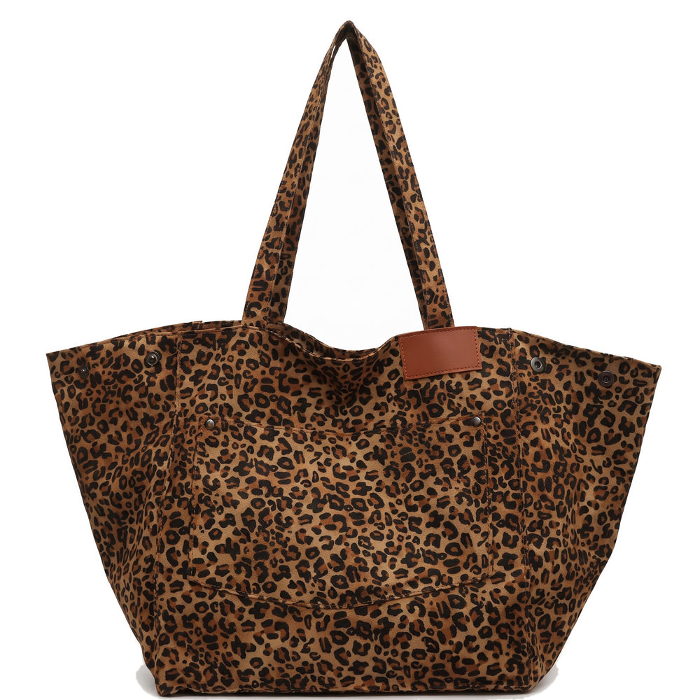 LEONI Leopard Print Canvas Tote Bag in leopard