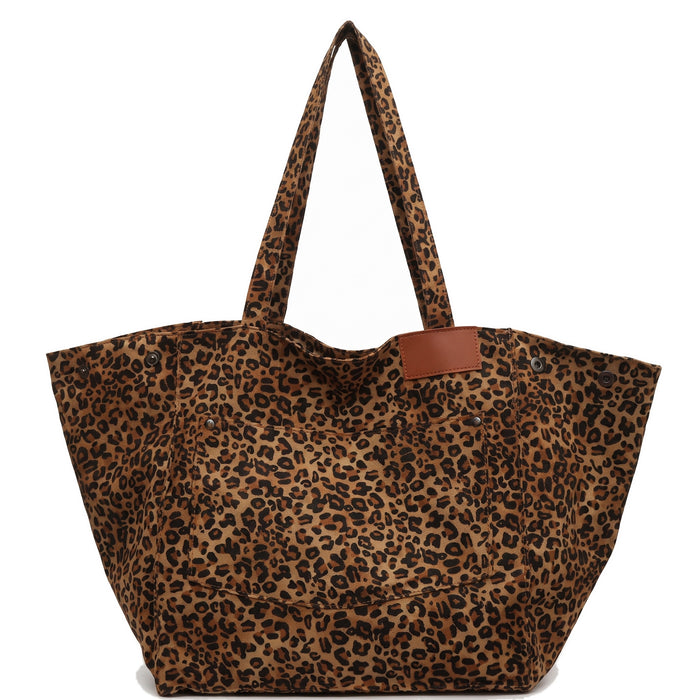 LEONI Leopard Print Canvas Tote Bag in leopard