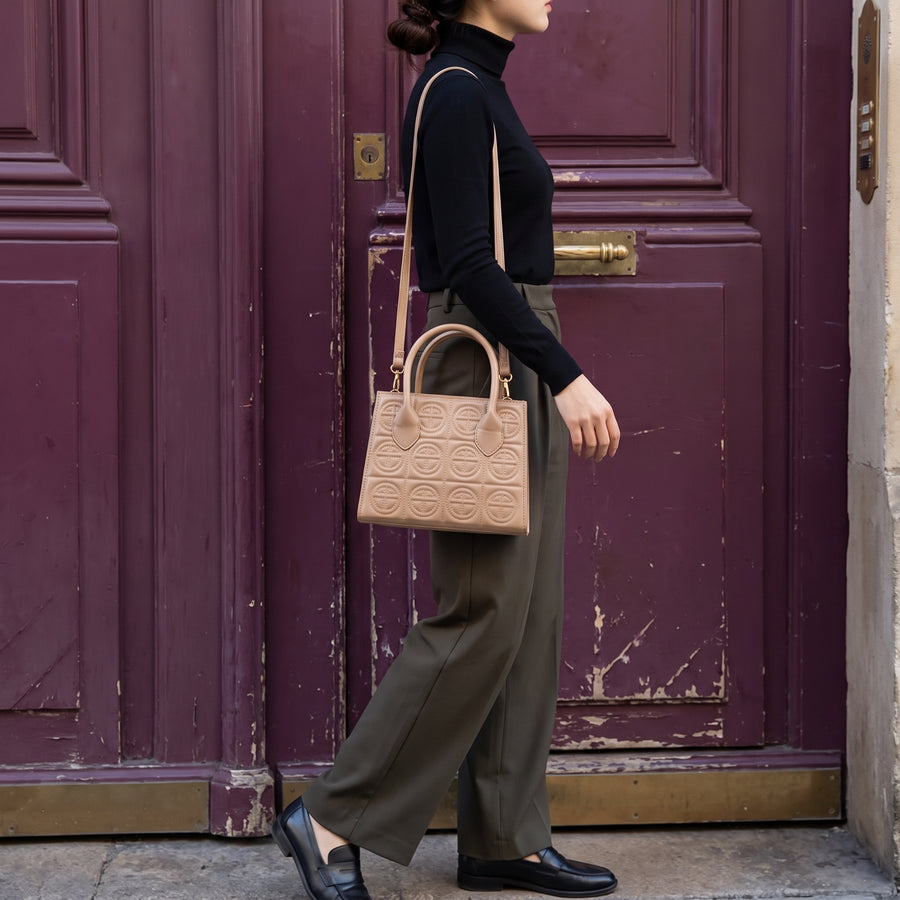 NEO Croc Embossed Top Handle Handbag