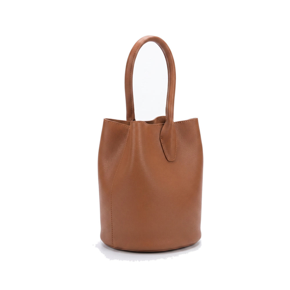 PIA Leather Bucket Handbag in brown