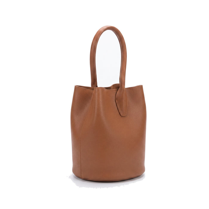 PIA Leather Bucket Handbag in brown
