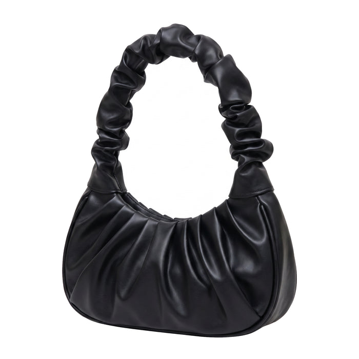 PLISSE Pleated Handbag in black
