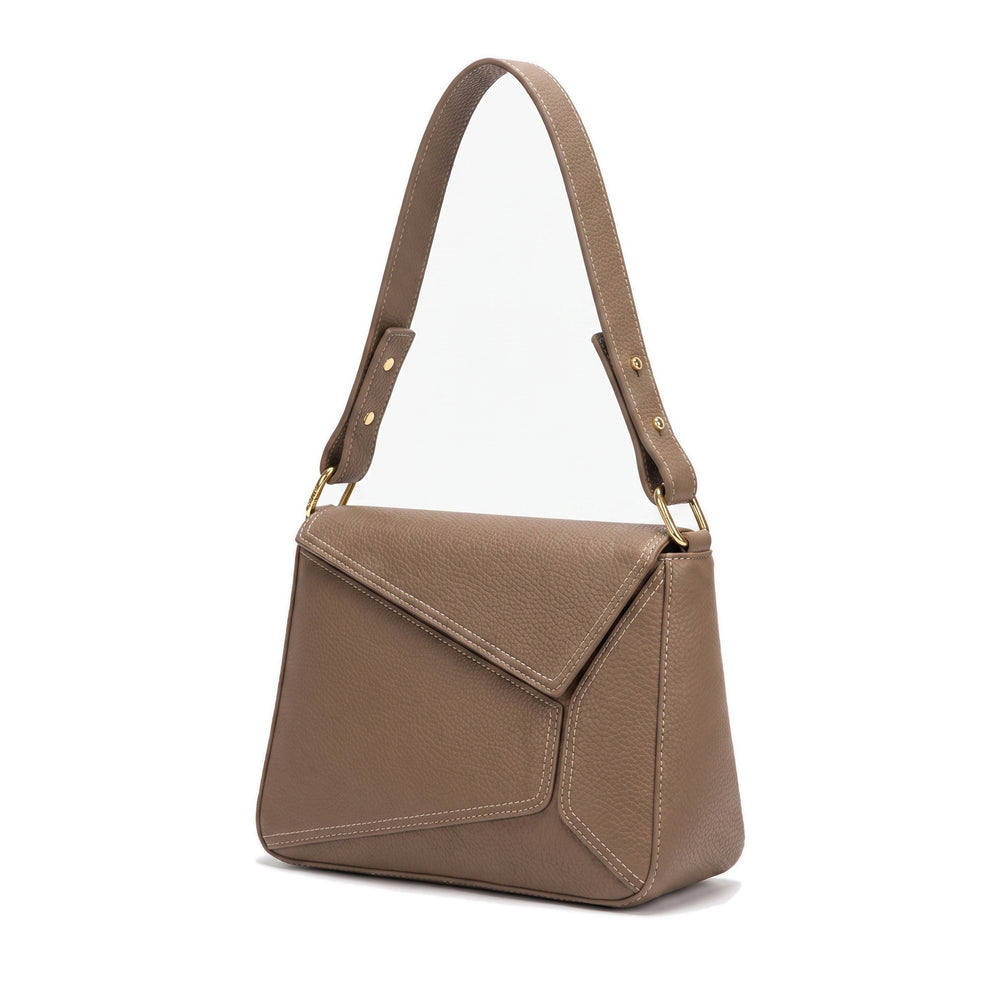 POSTE Leather Shoulder Bag in taupe