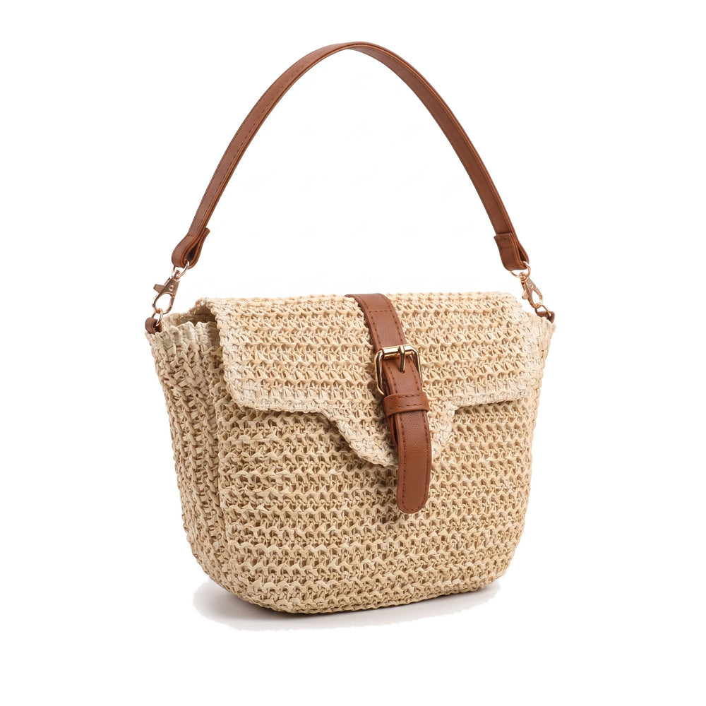 RAFFIA Straw Crossbody Bag in straw