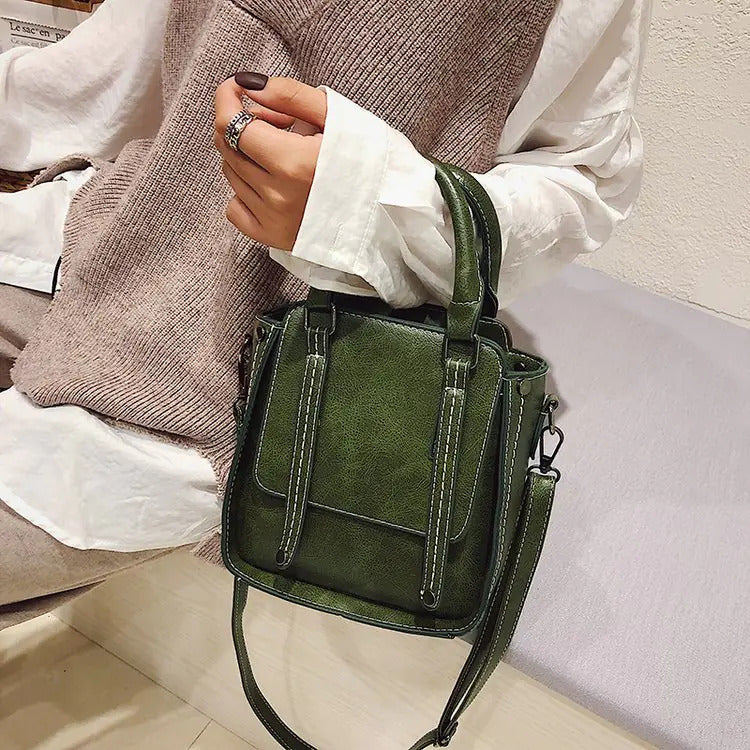 RENA Vegan Leather Top Handle Handbag