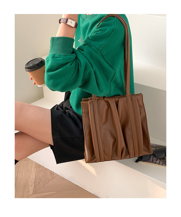 ROMY Folded Vegan Leather Shoulder Bag