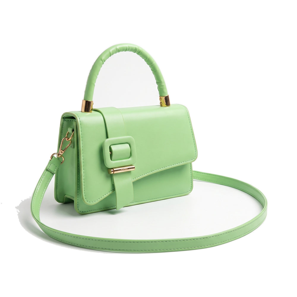 TESS Leather Top Handle Handbag in light green